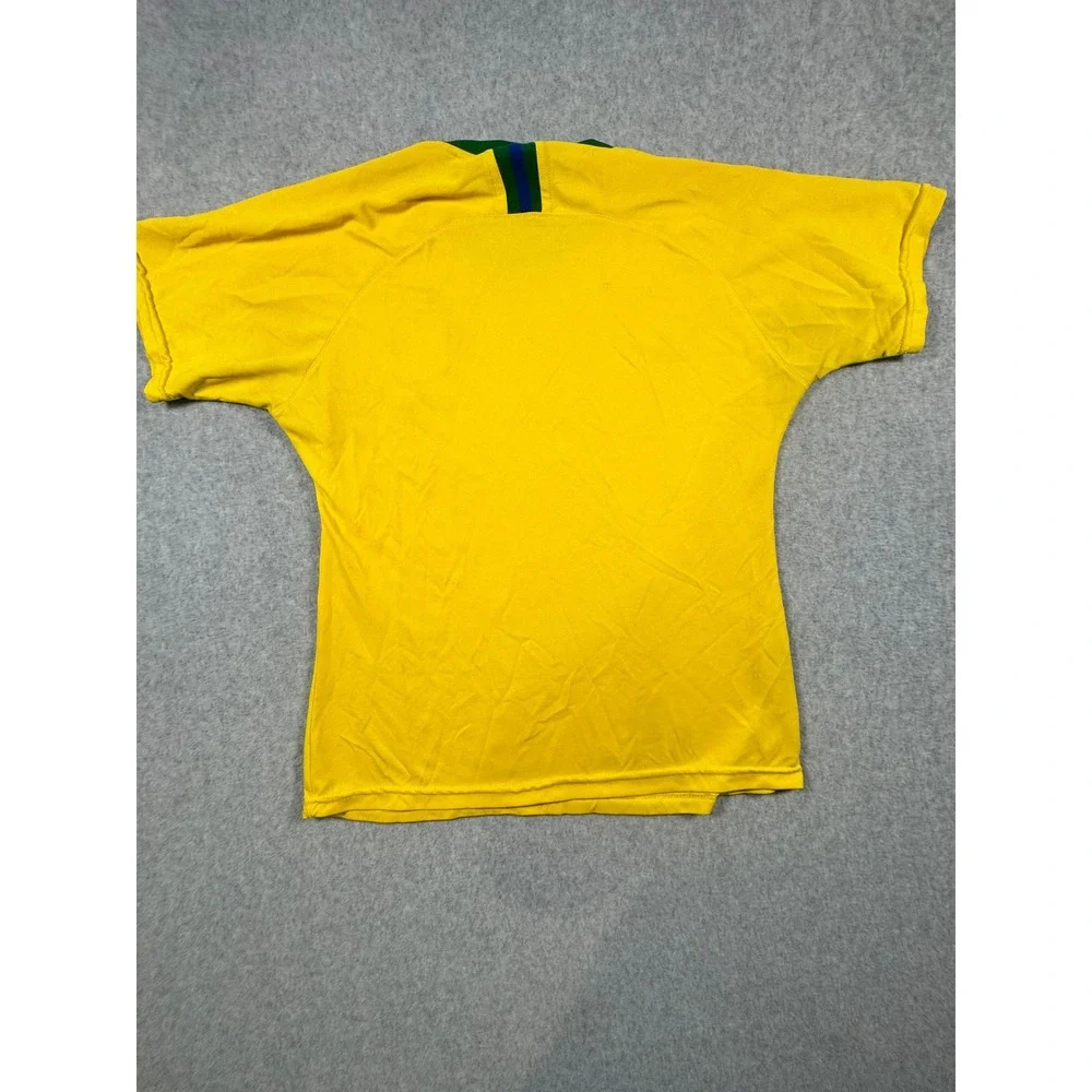 Nike Brazil National Team Soccer Jersey Kids Large Yellow Green CBF Dri-FIT